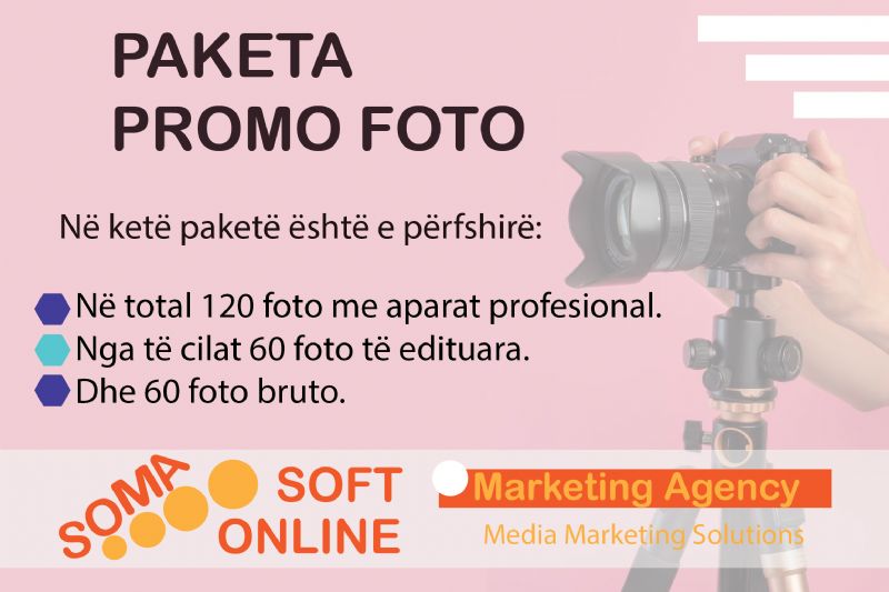 Paketa Promo Foto nga Partner Marketing, fotograf per evente, fotograf per dasma, fotograf per produkte, fotograf per biznese, foto profesionale per rrjete sociale, foto biznesi per marketing